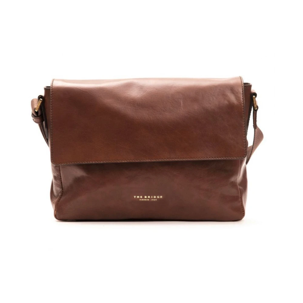 The Bridge Brun Läder Messenger Väska För Män