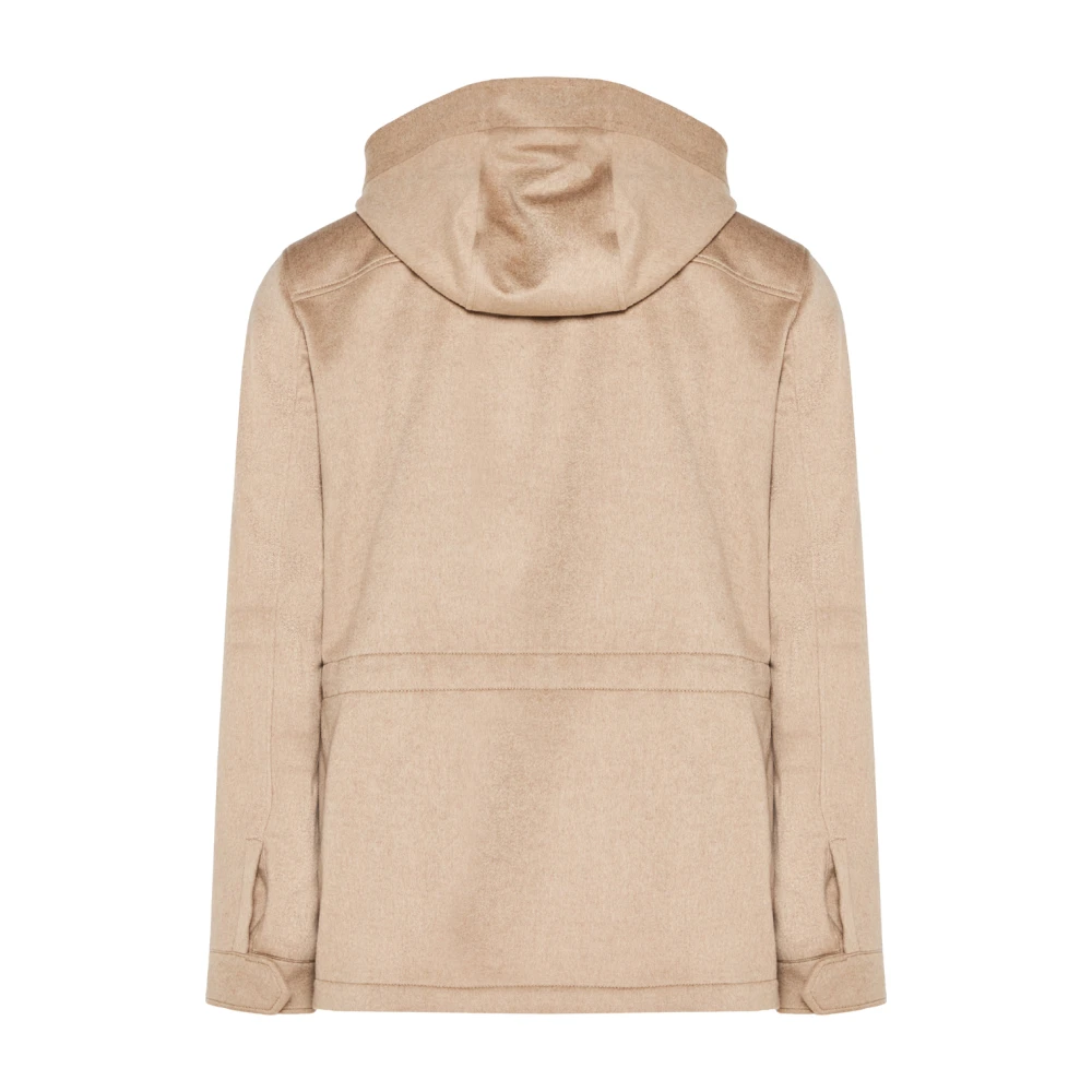 Ermenegildo Zegna Kasjmierjas met afneembare capuchon Beige Heren