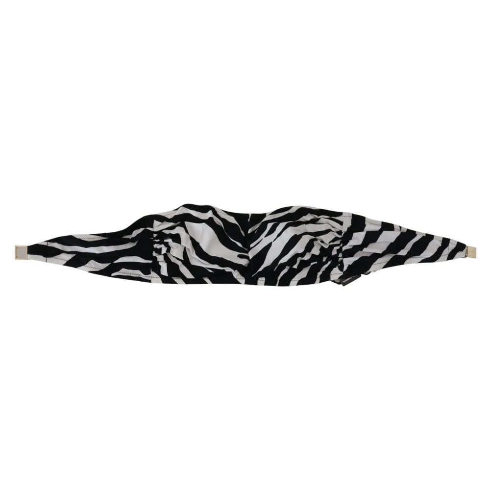 Dolce & Gabbana Women's Black Zebra Bandeau Bikini Top - Bikinis - Xs - Swimwear