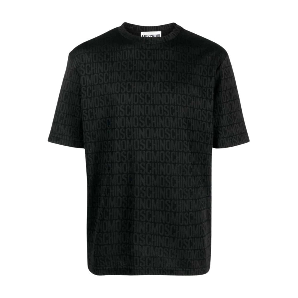 Moschino Logo T-shirt in zwart katoen Black Heren