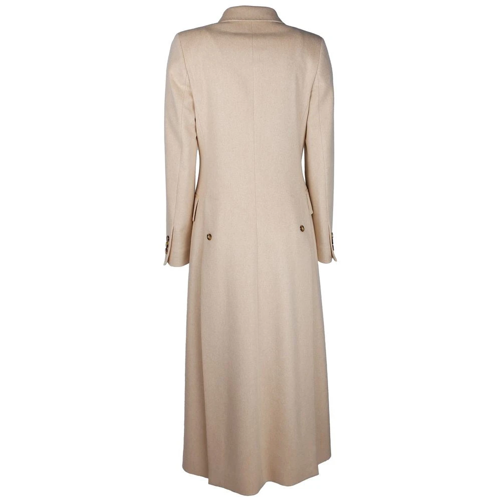 Made in Italia Beige Wollen Jas Klassieke Revers Beige Dames