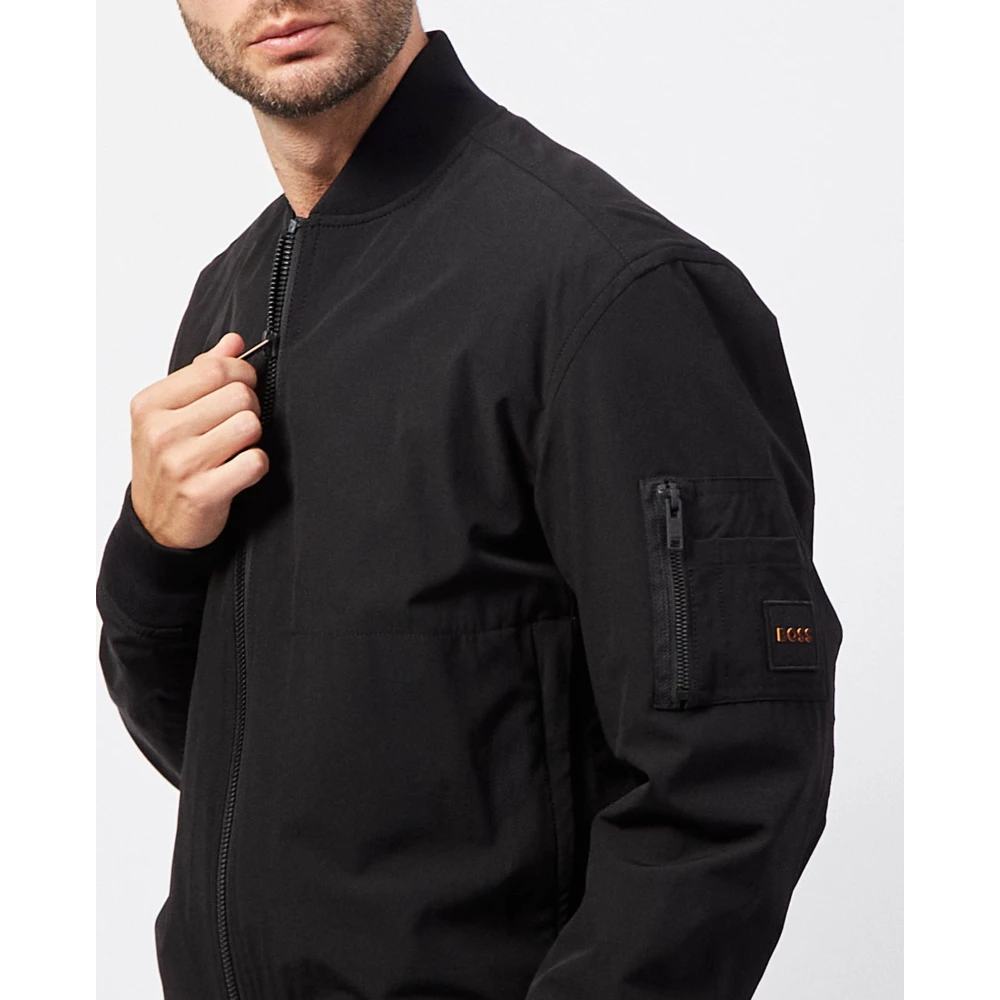 Hugo Boss Waterafstotende Aviator Stijl Zwarte Jas Black Heren
