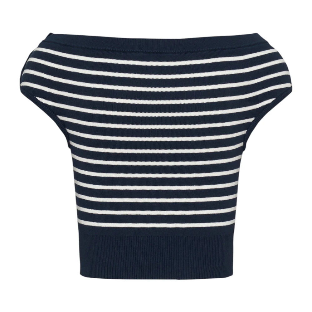 Tommy Jeans Blauw Gestreepte Boothals Top Blue Dames