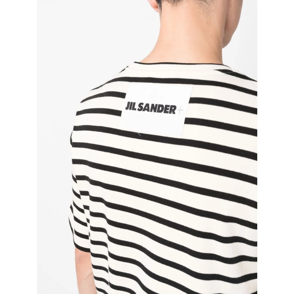 Jil Sander Grijze Streep Print T-shirt Gray Heren