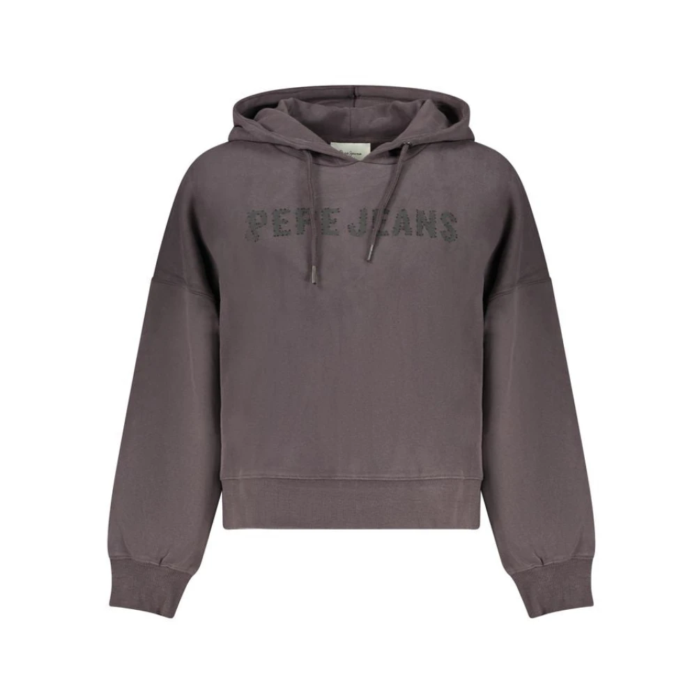 Pepe Jeans Women's Black Hoodies, Xs, Rhinestone Hoodie