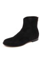 bottine-chaussure-plate-en-daim-noir