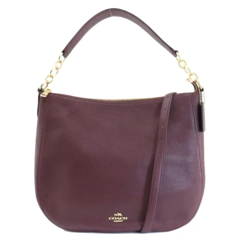 Coach Pre-owned Leather shoulder-bags Purple Dames