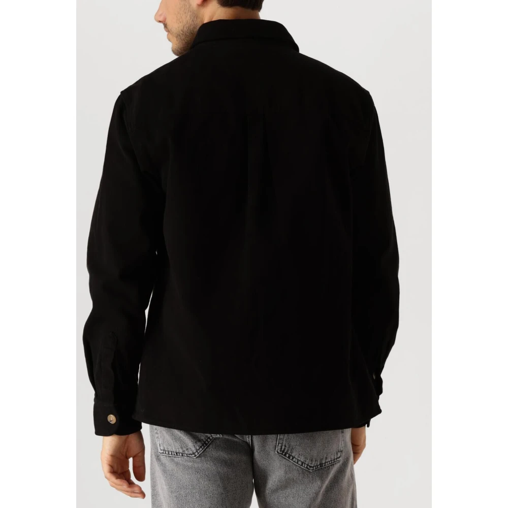 Forét Zwart Twill Overshirt voor Mannen Black Heren