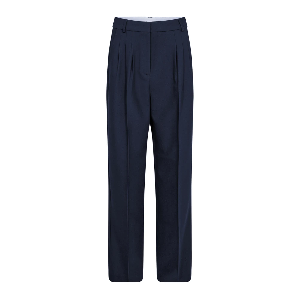 Co'Couture Stijlvolle Volacc Pleat Pant Navy Blue Dames