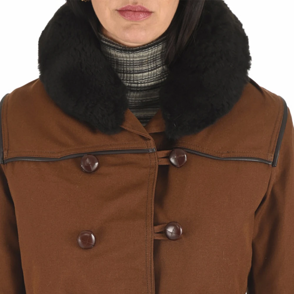 La Canadienne Canadese Bruine Militaire Stijl Jas Brown Dames