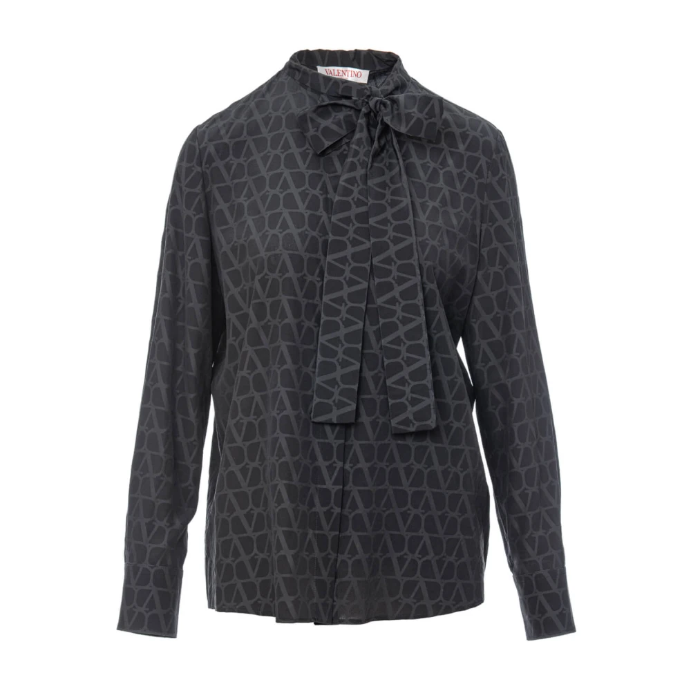 Valentino Garavani Women's Black Elegant Blouse With Unique Design - Blouses - M - Blouses & Shirts