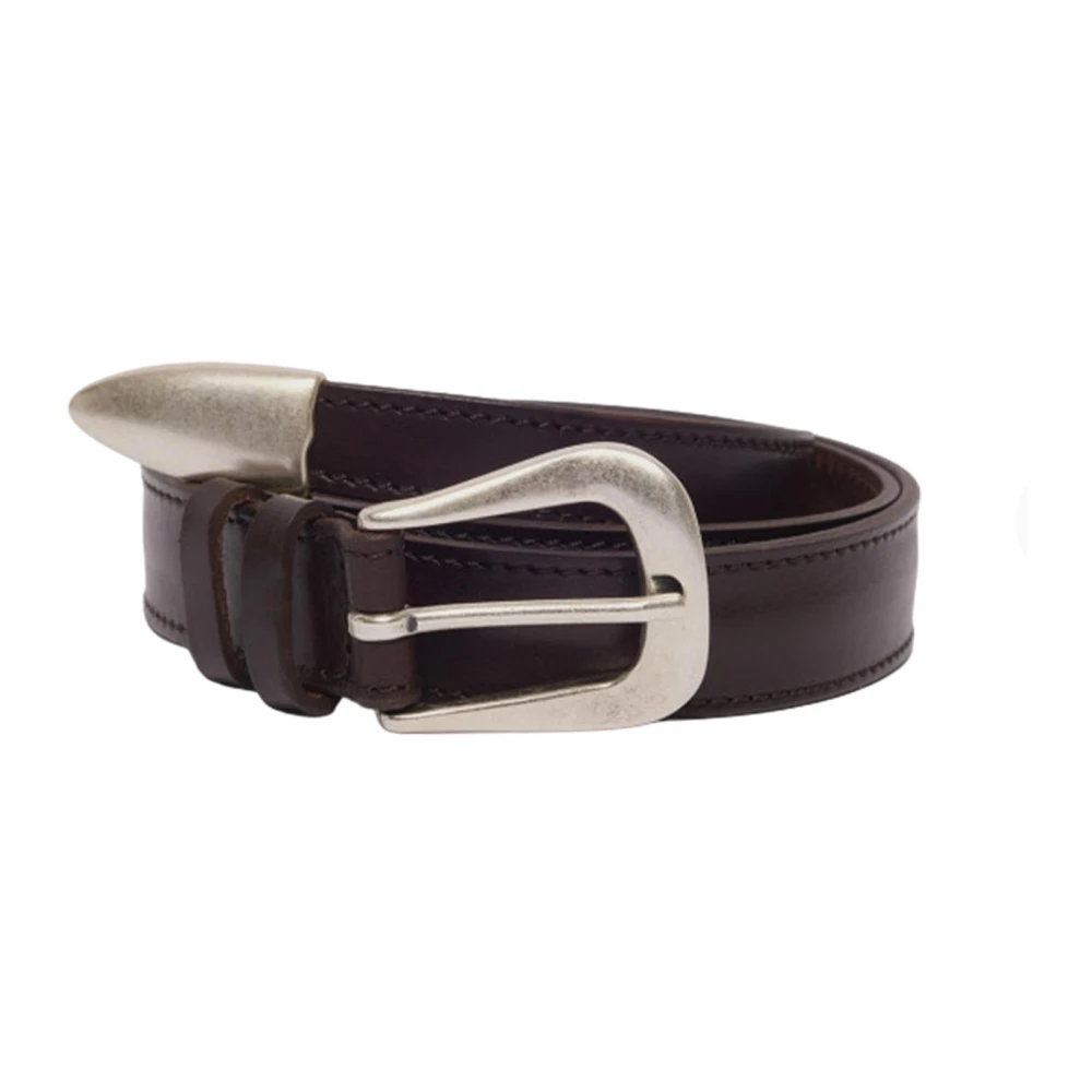 Orciani Brun Leather Belt Long Tip