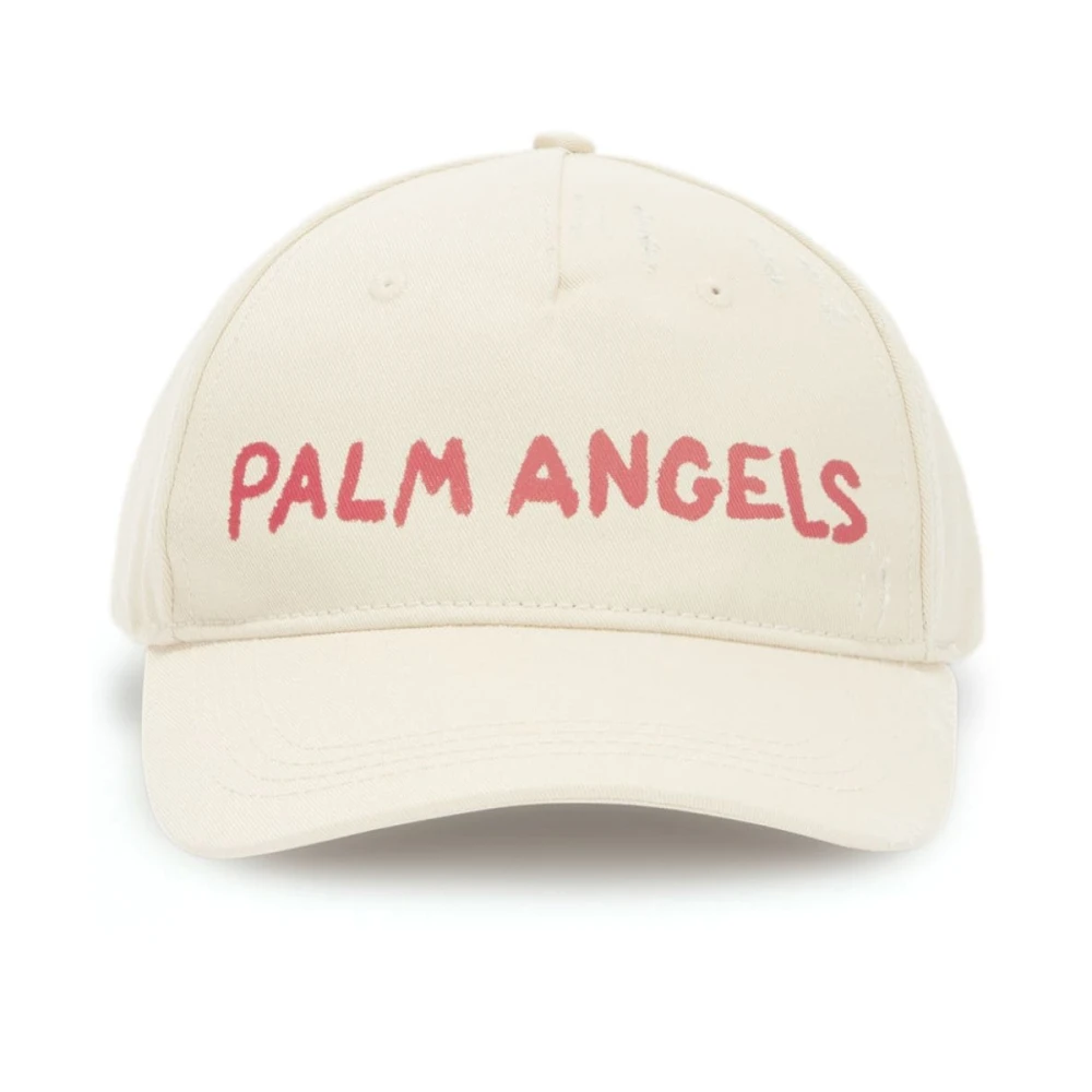 Palm Angels Rode Logo Natuurlijke Pet Beige Heren