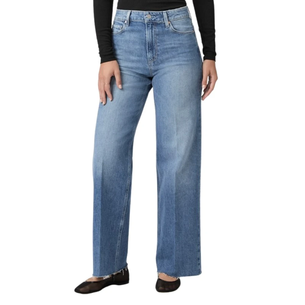 Paige Women's Blue Straight Fit Jeans, W25, Vintage Wide Leg High Waist Jeans