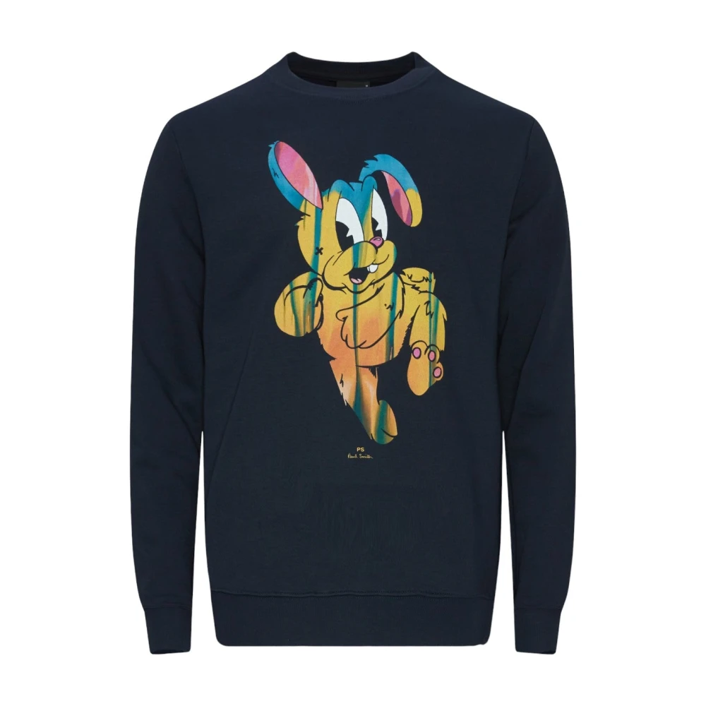 Paul Smith Stijlvolle Konijn Print Sweatshirt Blue Heren