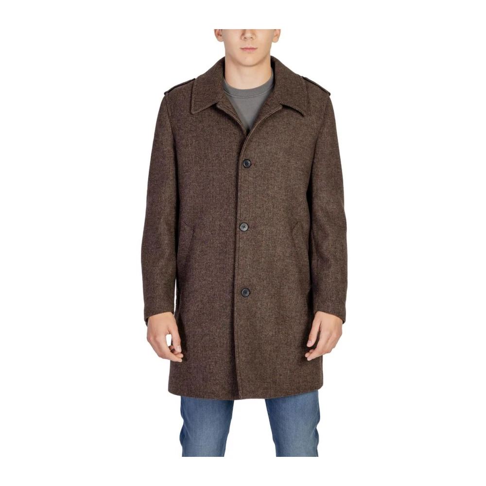 Antony Morato Bruine wollen jas met knopen Brown Heren
