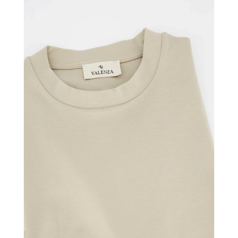 Valenza Supima Beige Interlock T-Shirt Beige Heren