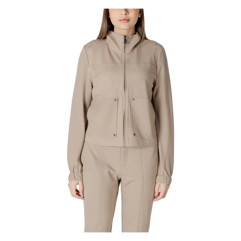 Street One Beige Blazer met rits en zakken Beige Dames