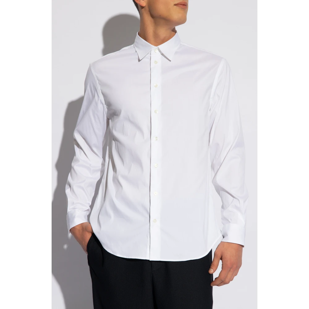 Emporio Armani Klassiek overhemd White Heren