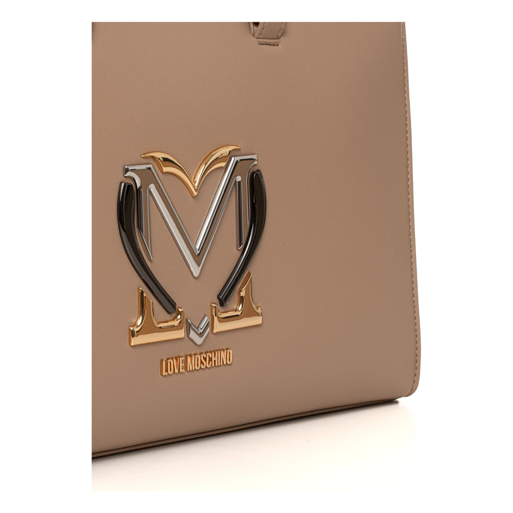 Love Moschino Stijlvolle Handtas met Afneembare Schouderband Beige Dames