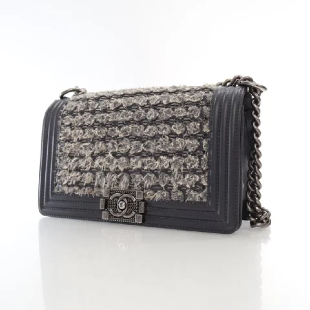 Chanel Vintage Pre-owned Leather handbags Gray Dames