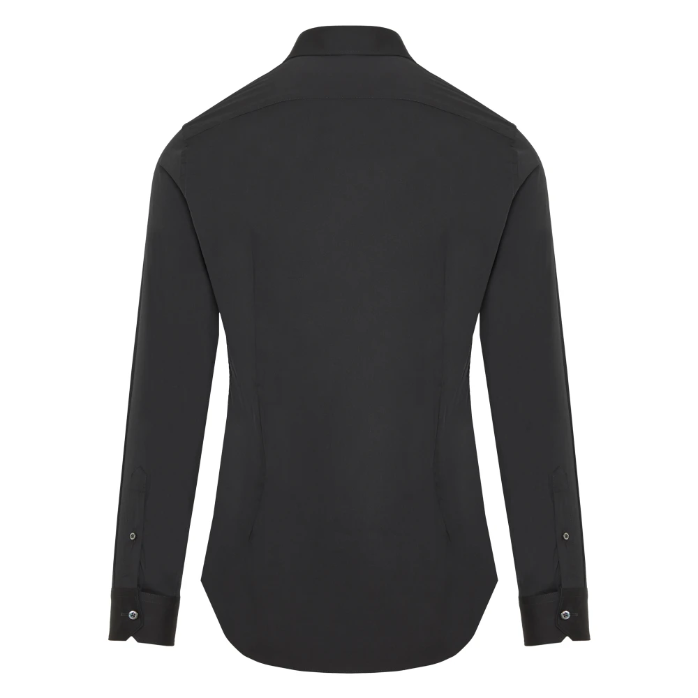 Corneliani Katoenen Stretch Shirt Black Heren