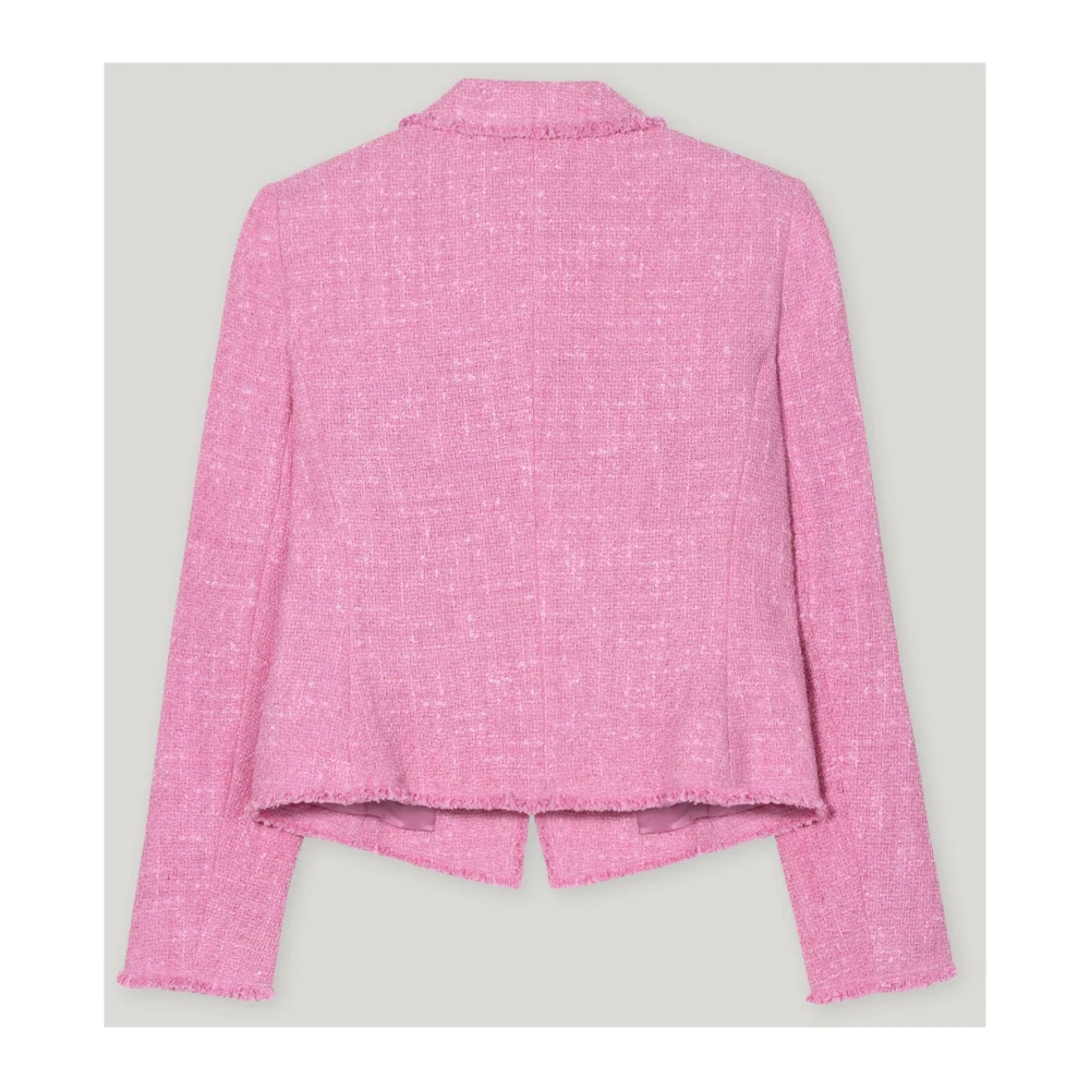 LUISA CERANO Vintage Tweed Blazer met Mal-Tinto Pink Dames