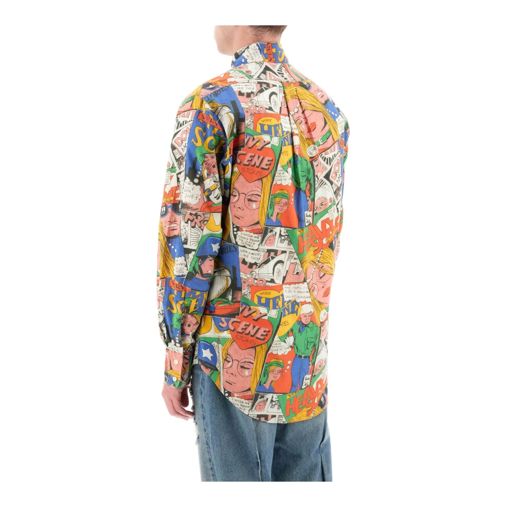 ERL Katoenen Overhemd met Multicolor Stripprint Multicolor Heren