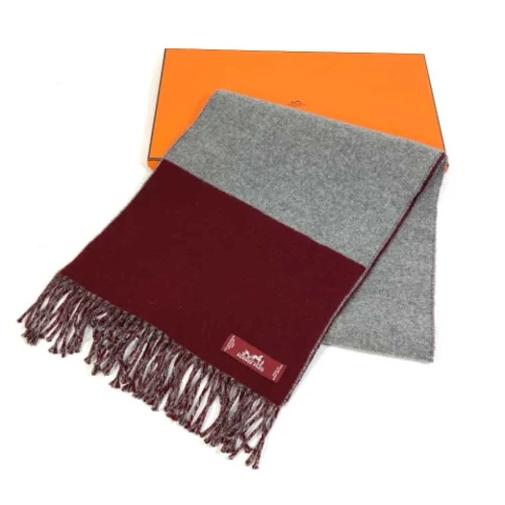 Hermès Vintage Pre-owned Fabric scarves Gray Dames