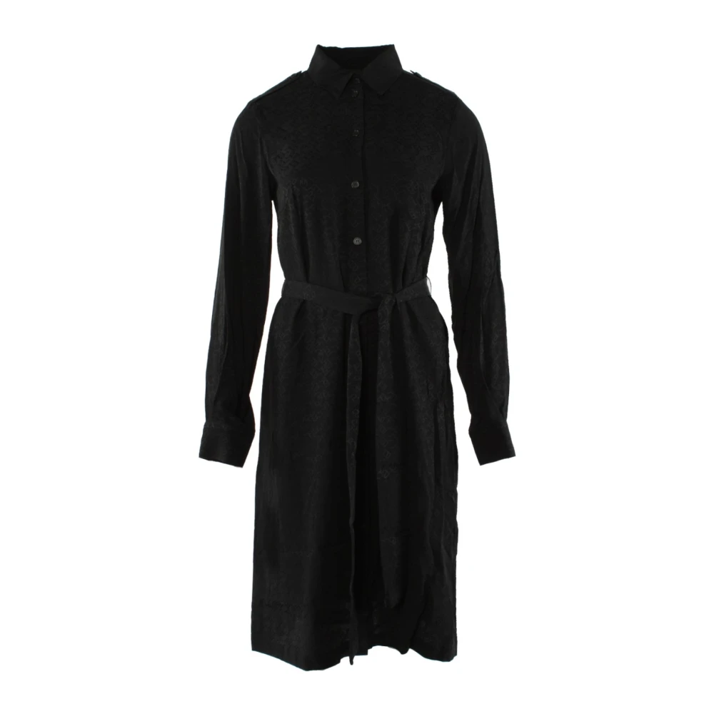 Pinko Zwarte Zijden Jurk Black Dames