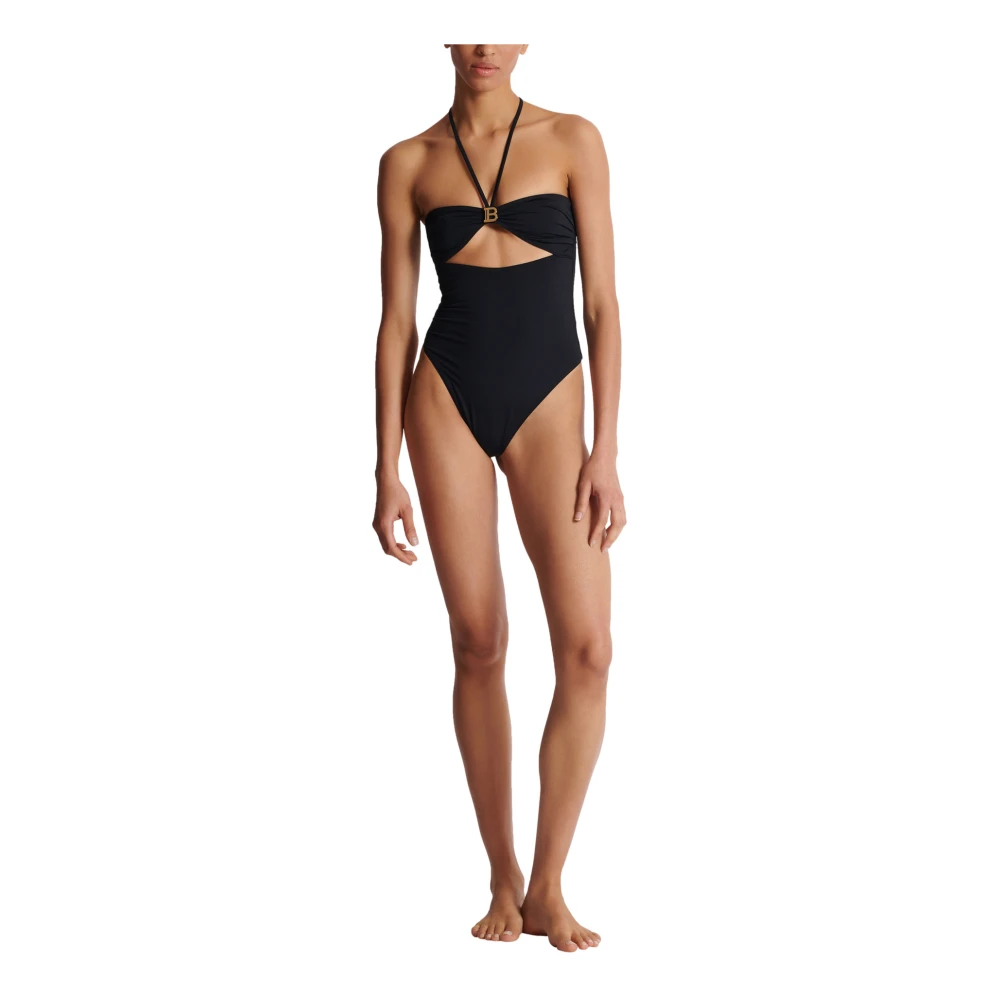 Balmain Badpak met uitsnijding Black Dames