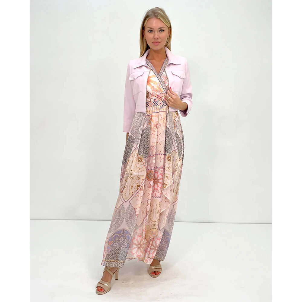Linea Raffaelli Elegante Jurk met Jasje Multicolor Dames