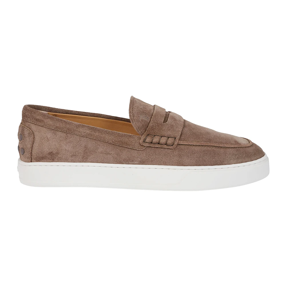 Tod's Men's Brown Loafers, 6 Uk, Blue Suede Loafer With Iconic Monogram