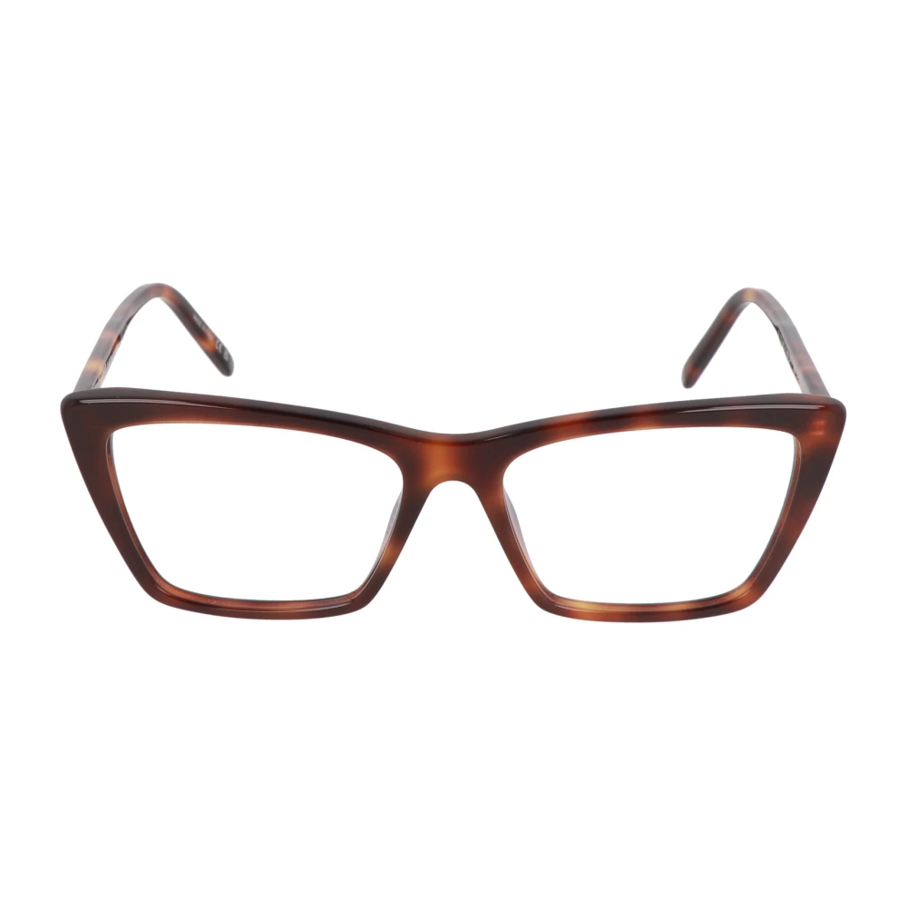 Saint Laurent Onregelmatige Vorm Acetaat Bril Brown Unisex