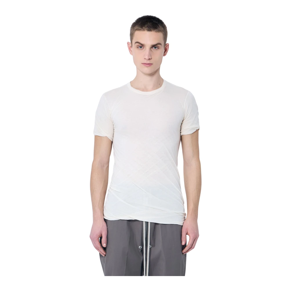 Rick Owens Dubbellagers bomulls-T-shirt Beige, Herr