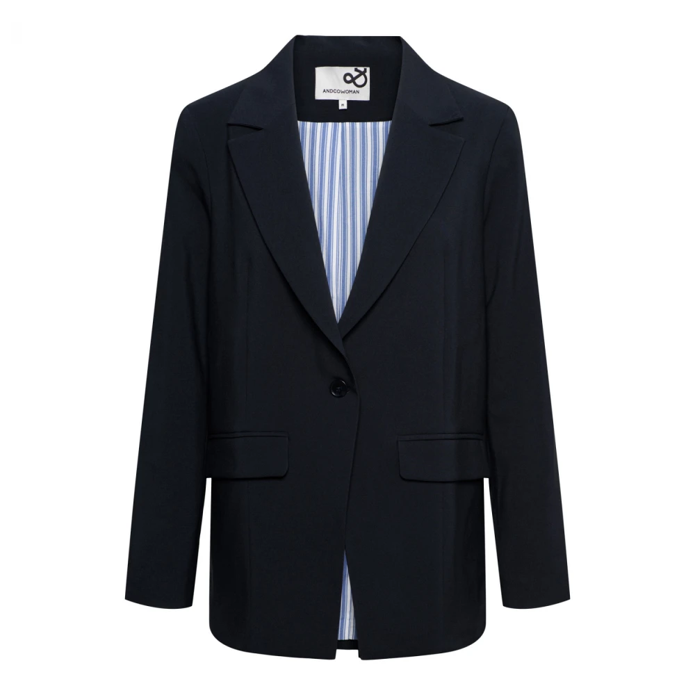 &Co Woman Blazer Heren Bruin Blue Dames