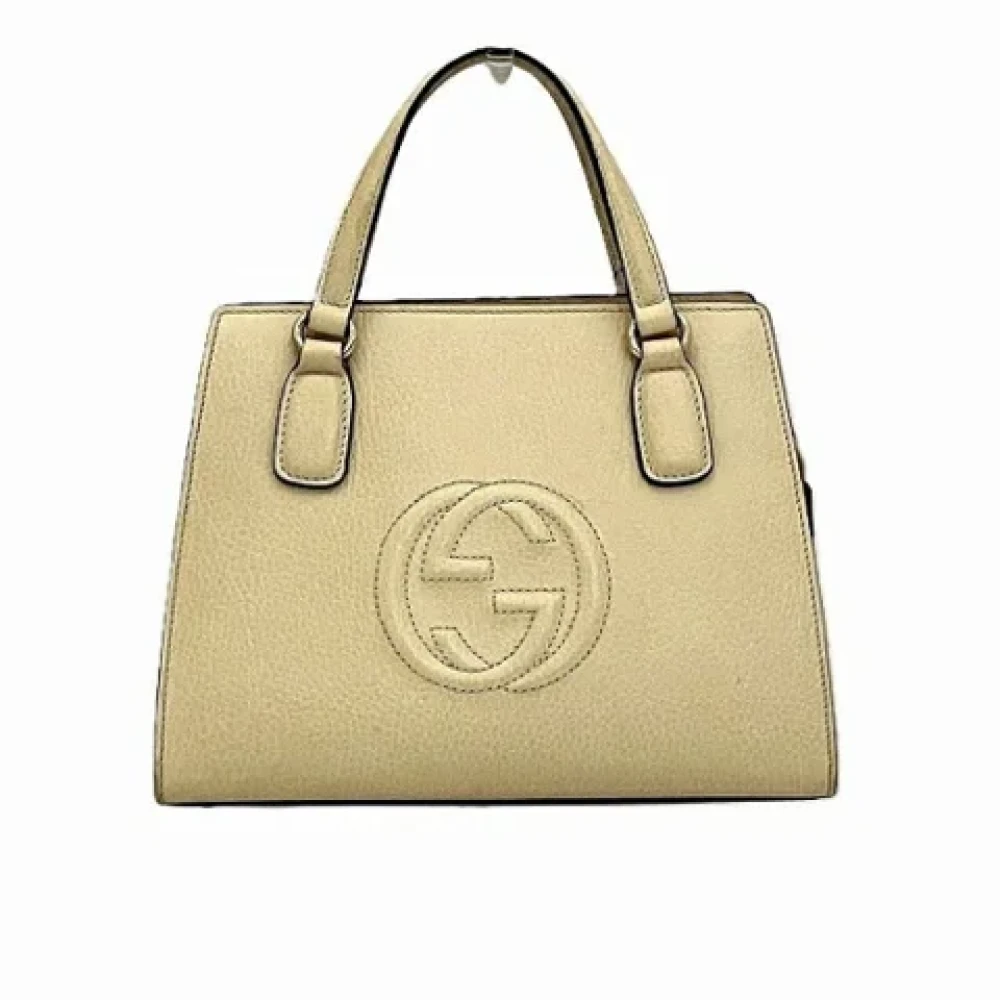 Gucci Vintage Pre-owned Leather handbags Beige Dames