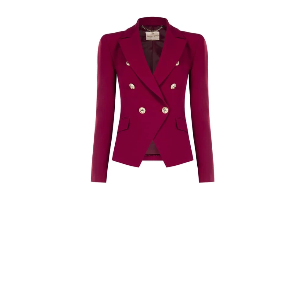 RINASCIMENTO Dubbelrijige blazer in technische stof Red Dames