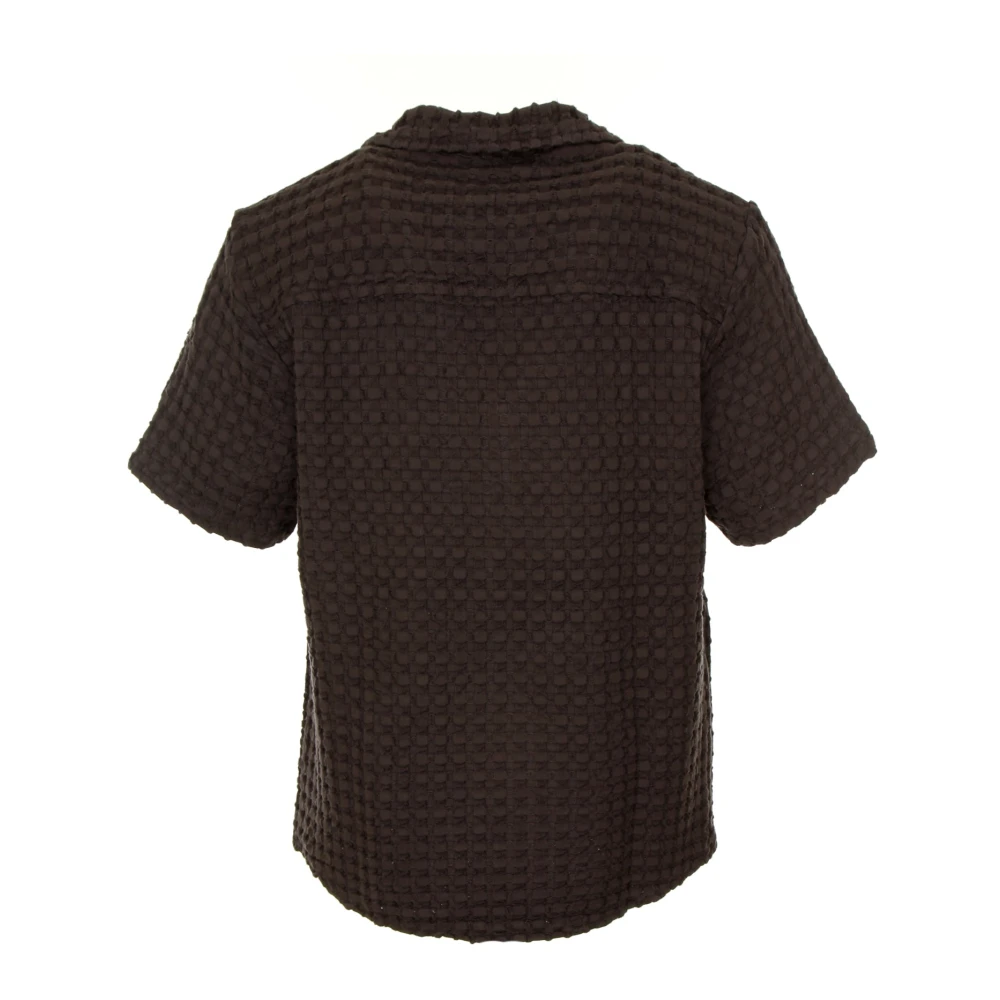 OAS Wafelstructuur Resort Kraag Overhemd Brown Heren