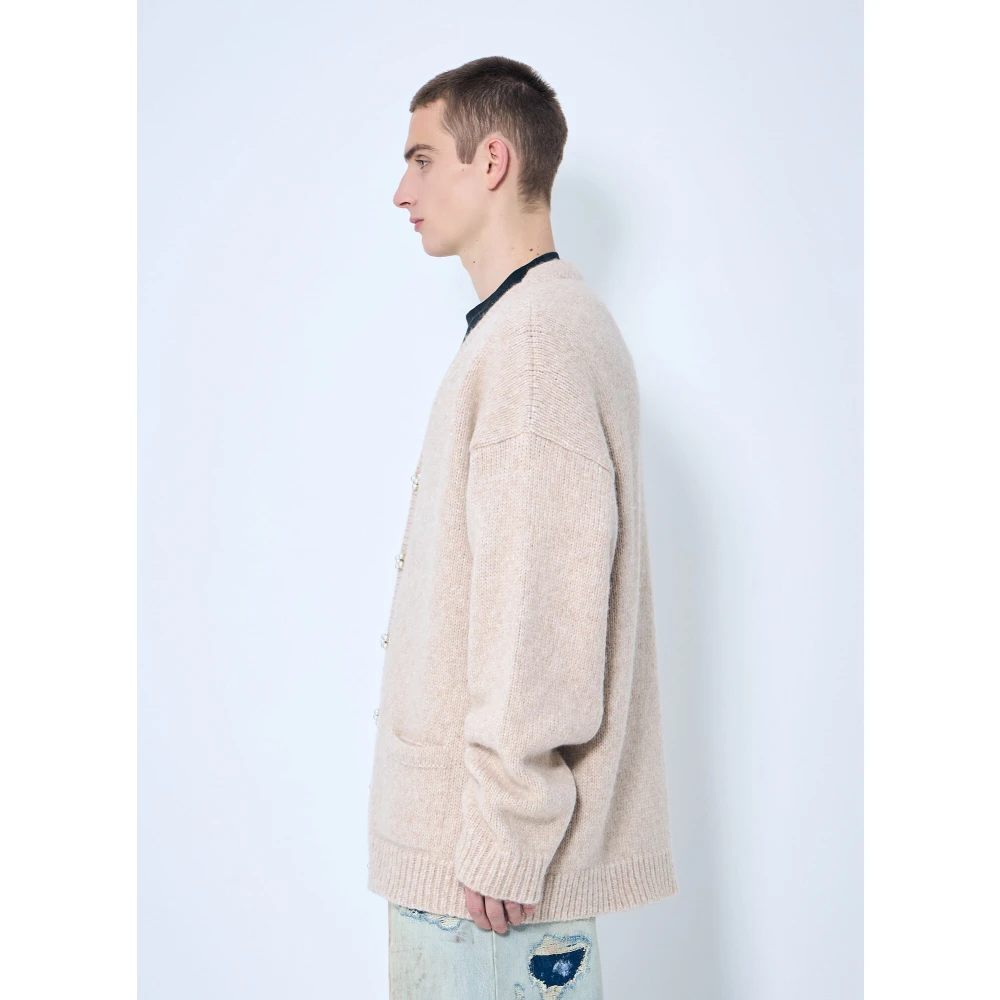 Vetements Parelknoop Wol Vest Beige Heren