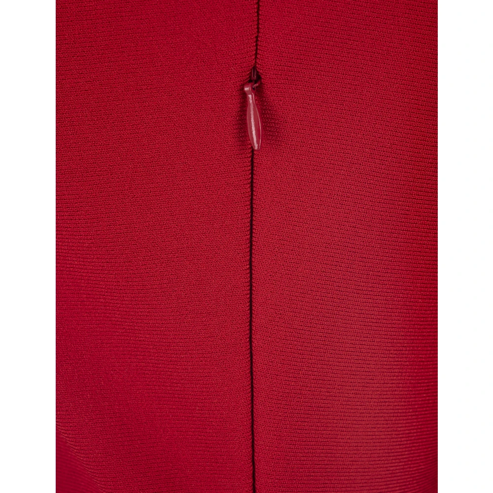 alexander mcqueen Rode Gebreide Midi Jurk Flare Zoom Red Dames