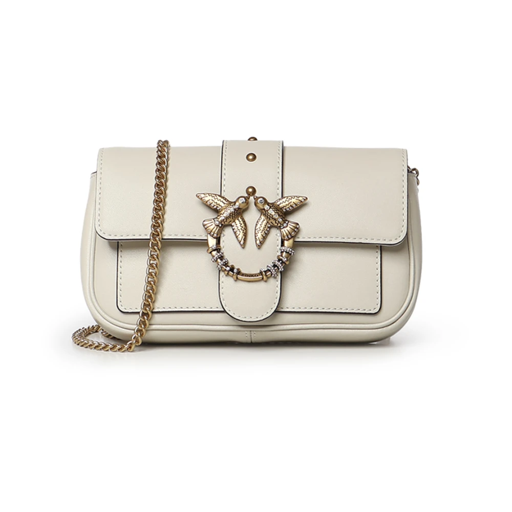 Pinko Vrouw Wit Tassen Dames, One Size, Katoen, Crossbody Tas