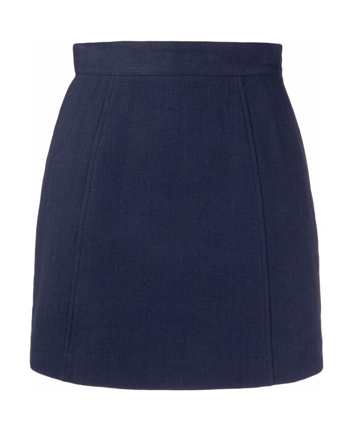 jupe-casual-bleue-coton-lin