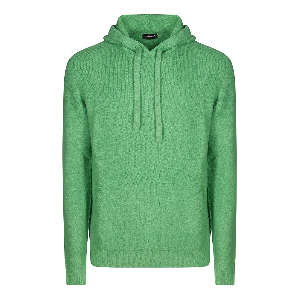 Roberto Collina Hoodie Sweater met Trekkoord Capuchon Green Heren