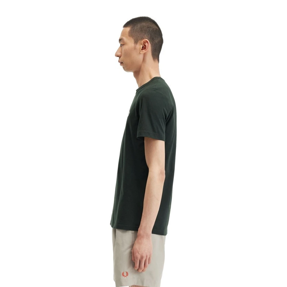 Fred Perry Groene Logo Tee Geborduurde Stijl Green Heren