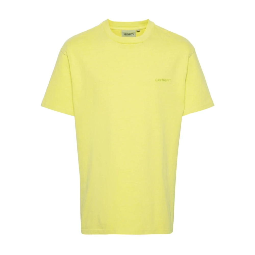 Carhartt Wip Broderad Script Logo Löst Passform T-shirt Yellow, Herr