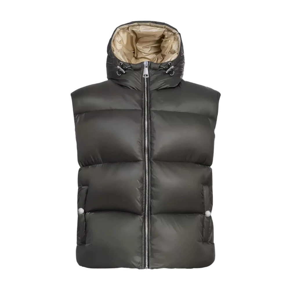 Khrisjoy Women's Green Puffer Vest With Hood - Waistcoats - M - Jackets