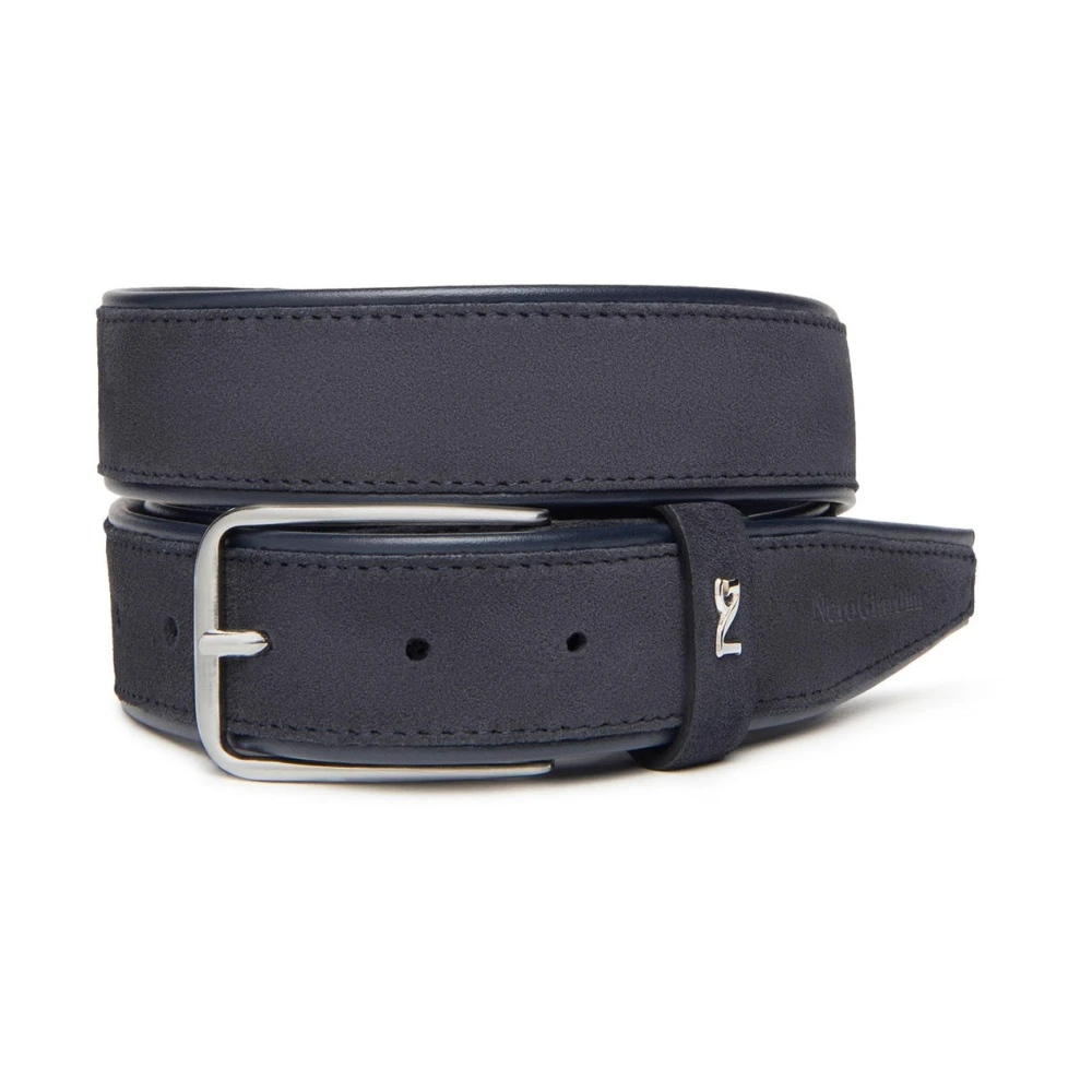 Nerogiardini Leren herenriem Blue Heren
