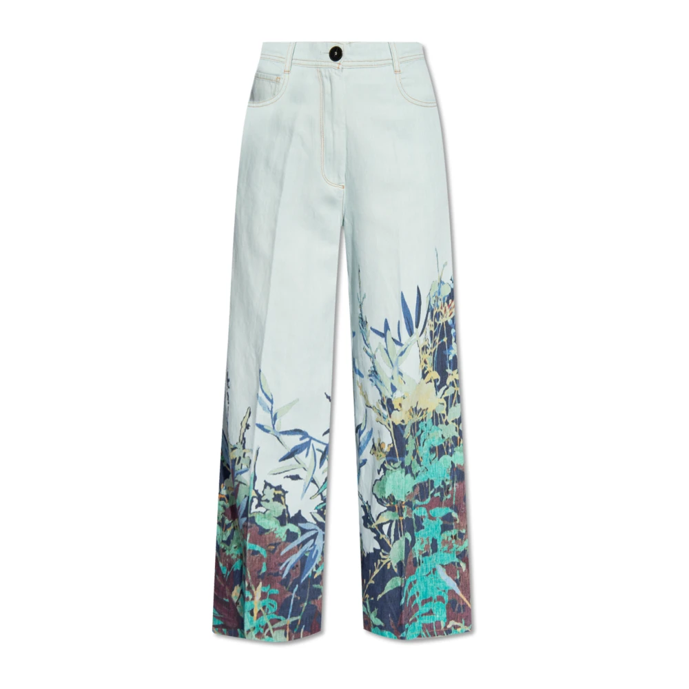 Forte Forte Jeans med blommigt mönster Blue, Dam