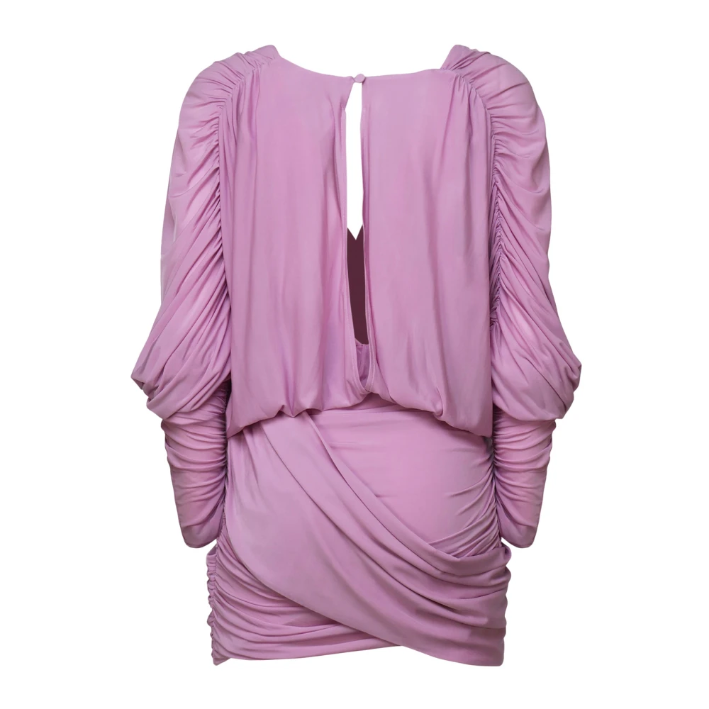 Magda Butrym Paarse Cupro Midi Jurk met Ruches Purple Dames